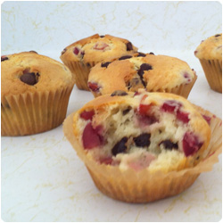 Muffin Cherries and Chocolate chip - International Cooking Blog