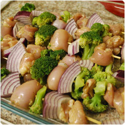 Chicken Skewers with broccoli - international cooking blog