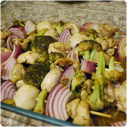 Chicken Skewers with broccoli - international cooking blog
