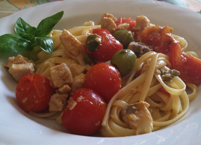 Pasta with Swordfish and Cherry Tomatoes - International Cooking Blog