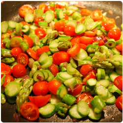 Pasta Asparagus and Tomatoes - The International Cooking Blog
