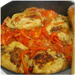 Chicken Thighs with Bell Peppers - International Cooking Blog