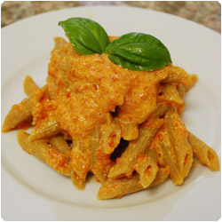 Pasta with Red Peppers and Ricotta Sauce - International Cooking Blog