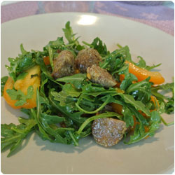 Arugula and meatballs salad - international Cooking blog